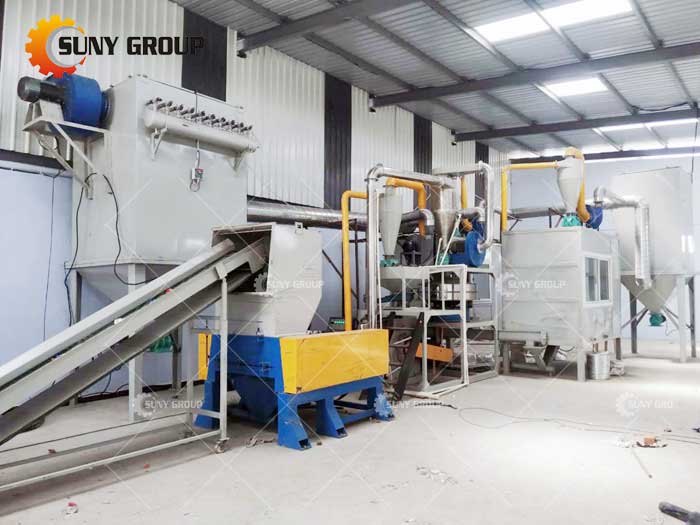 Indian customer Aluminum-plastic recycling line installation work site