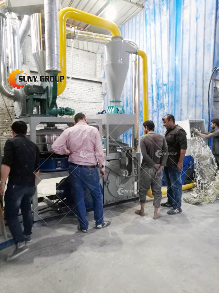 Egyptian customer Aluminum-plastic recycling line work site